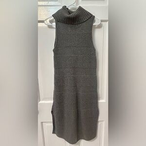 Anthropologie Winter Dress Turtleneck Sweater Sleeveless Fitted Stretchy Knit